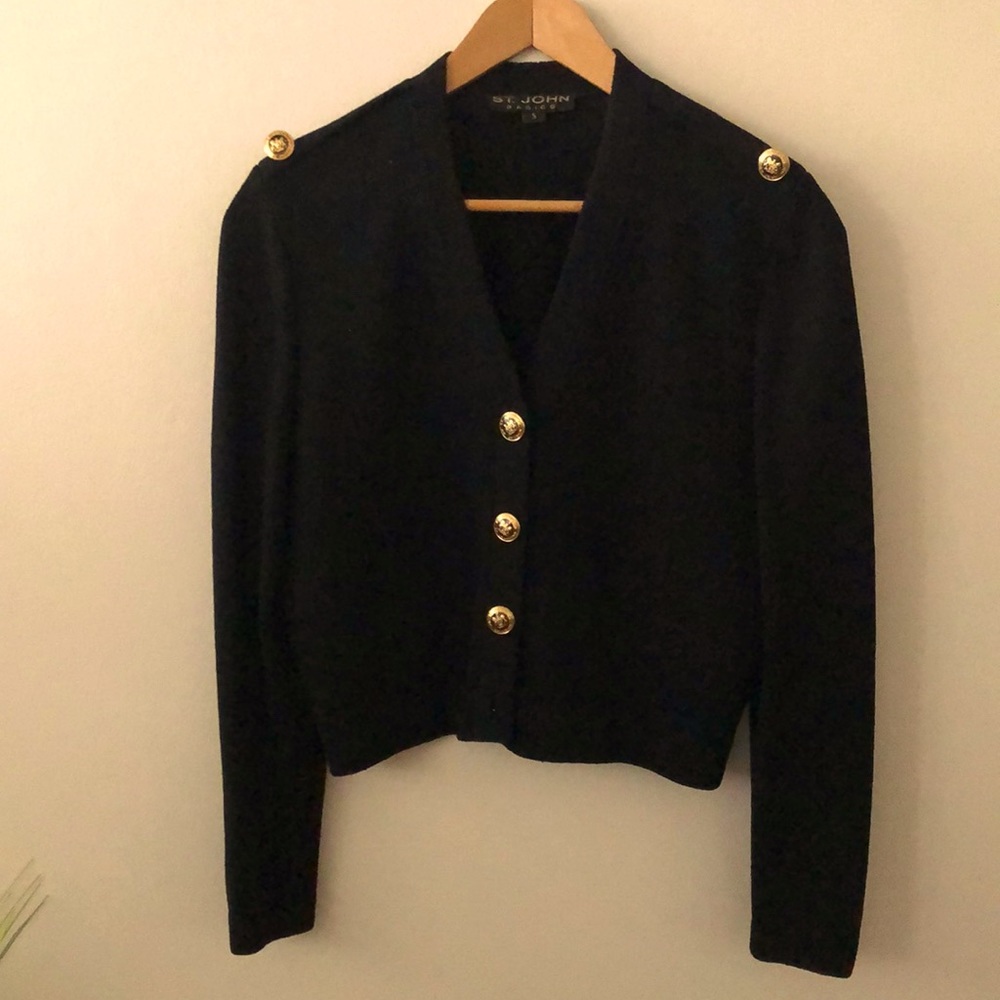 St. John 2pc Skirt Suit Black